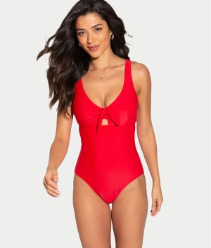 Bow Front Underwire One-Piece: undefined
