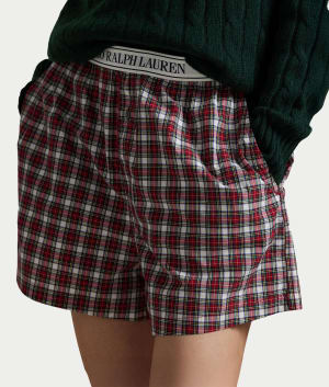 Plaid Woven Boxer: undefined