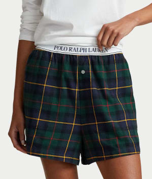 Plaid Flannel Sleep Boxer: undefined