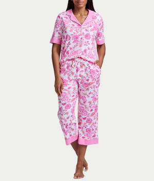 Petite Under the Tuscan Sun Elbow Sleeve Notch Top and Capri Set: undefined