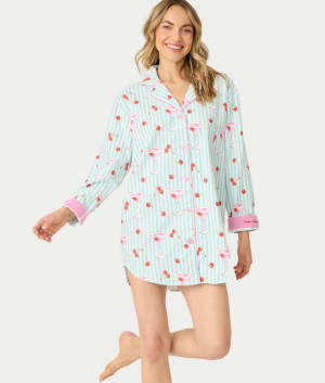 Flannel Woven Sleep Shirt: undefined