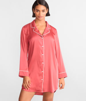 The Washed Satin Sleep Shirt: undefined