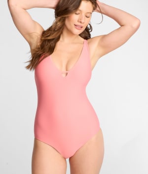 V Front Underwire One-Piece: undefined