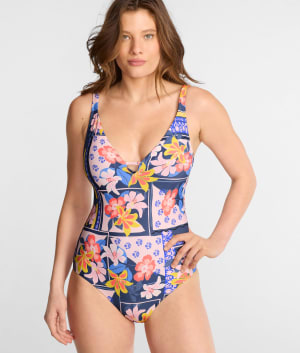 V Front Underwire One-Piece: undefined