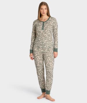 Her Stripe Henley PJ Set: undefined