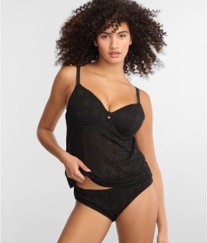 Nomad Nights Underwire Plunge Tankini Top: undefined