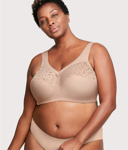 MagicLift Cotton Support Wire-Free Bra: Cafe