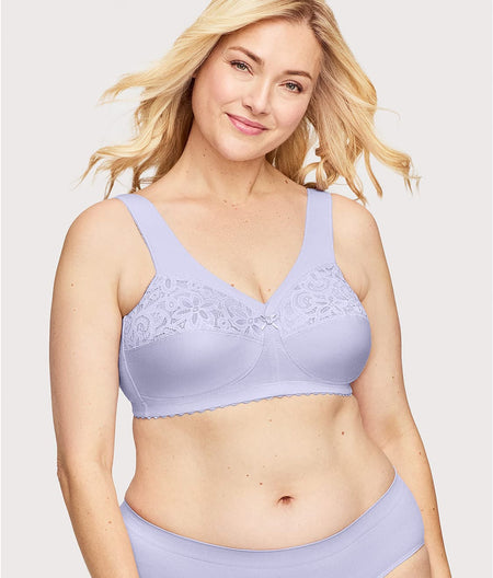 MagicLift Cotton Support Wire-Free Bra: Lilac