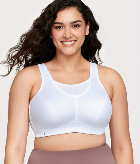 No-Bounce Cami Wire-Free Sports Bra: White