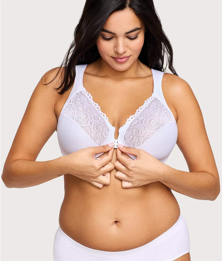 WonderWire Front-Close Bra: White