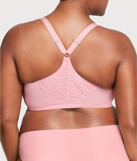 WonderWire Front-Close T-Back Bra: Pink Blush