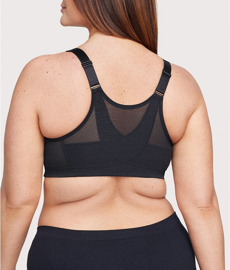 MagicLift Front-Close Posture Back Wire-Free Bra: Black