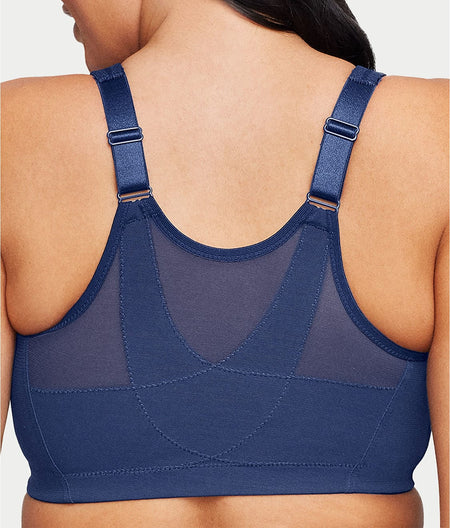 MagicLift Front-Close Posture Back Wire-Free Bra: Blue