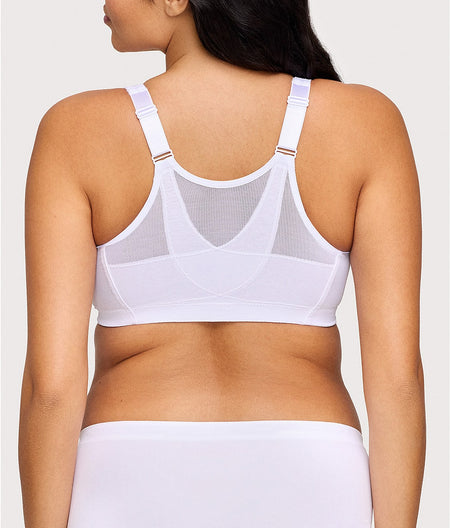 MagicLift Front-Close Posture Back Wire-Free Bra: White