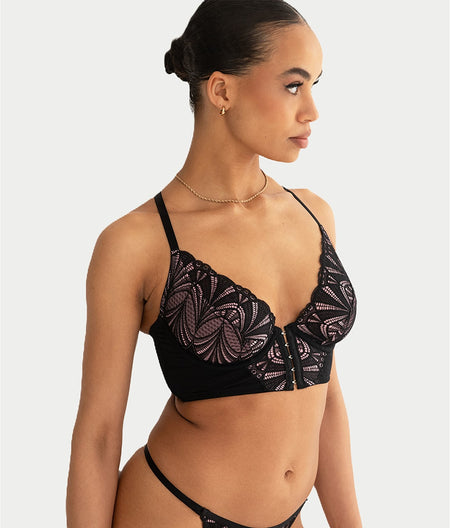 New Romance Front-Close Longline Bra