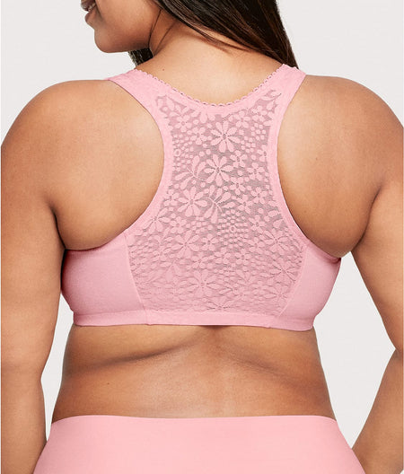 Front-Close Cotton T-Back Wire-Free Comfort Bra