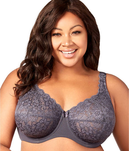 Isabella Lace Full Coverage Bra: Grey