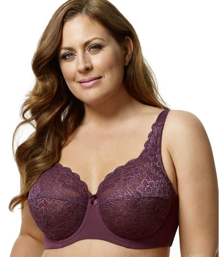 Isabella Lace Full Coverage Bra: Plum