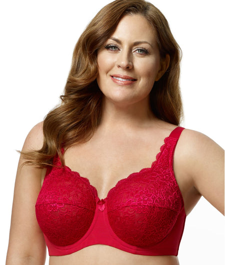 Isabella Lace Full Coverage Bra: Red