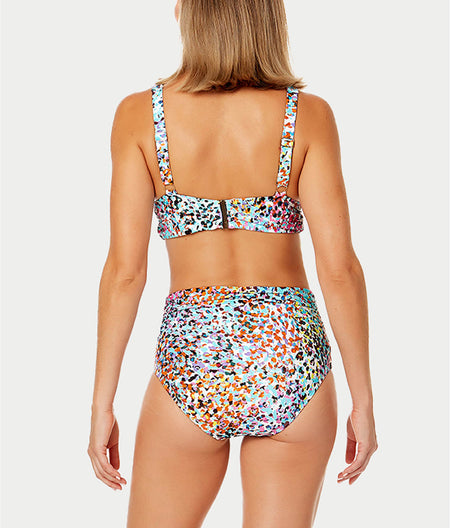 Sunset Dot Shirred Bikini Bottom