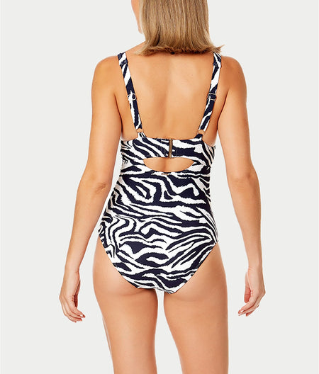 Zebra Shadow Shirred One-Piece