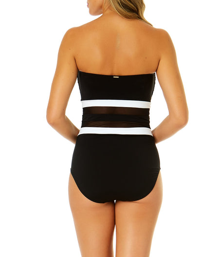 Mesh Around Strapless One-Piece