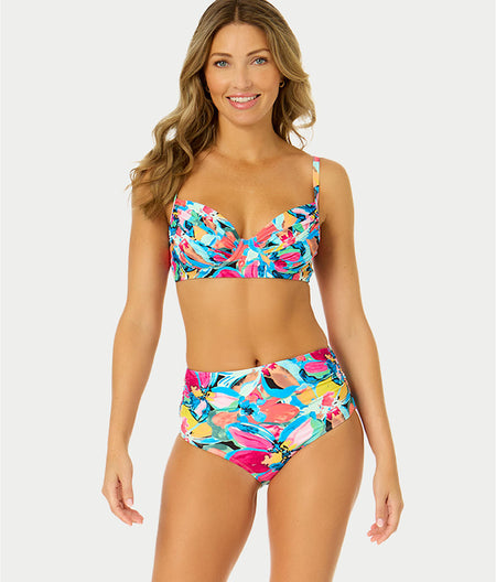 Amalfi Floral Shirred Underwire Bikini Top