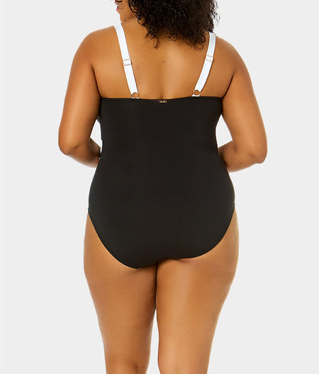 Plus Size Mesh Around Insert One-Piece