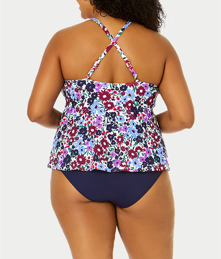 Plus Size Meadow Bouquet Easy Triangle Tankini Top