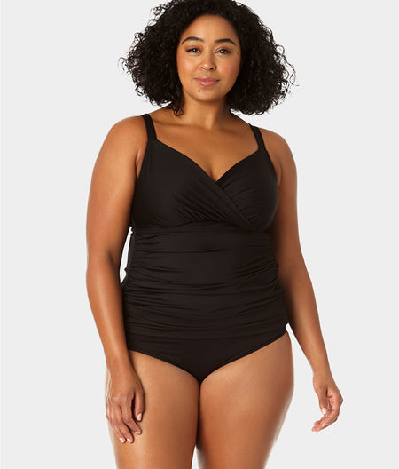 Plus Size Live In Color Underwire Triangle Tankini Top