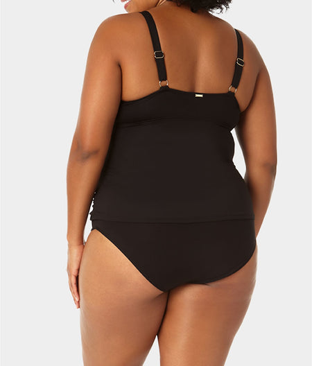 Plus Size Live In Color Underwire Triangle Tankini Top