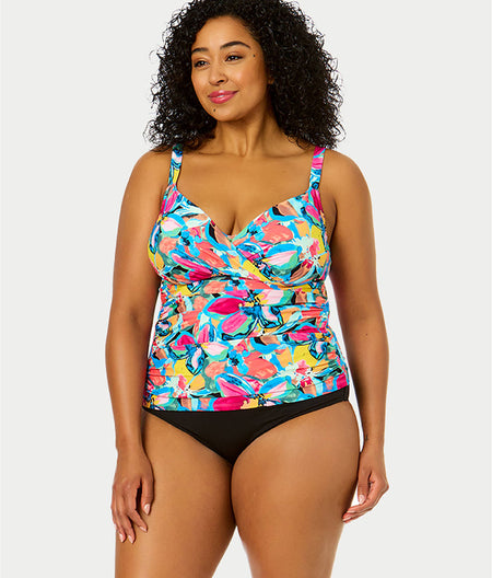 Plus Size Amalfi Floral Underwire Triangle Tankini Top