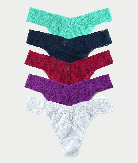 Signature Lace Original Rise Thong Fashion 5-Pack