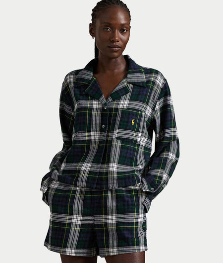 Plaid Flannel Woven Short Set