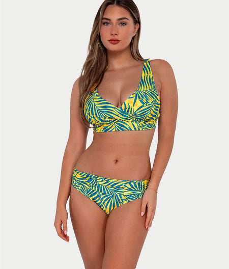 Printed Elsie Underwire Wrap Bikini Top: Cabana