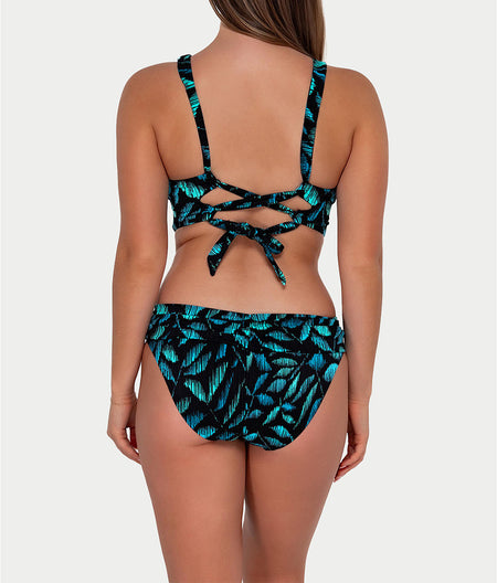 Printed Elsie Underwire Wrap Bikini Top: Cascade Seagrass