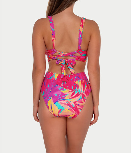 Printed Elsie Underwire Wrap Bikini Top: Oasis Sandbar Rib