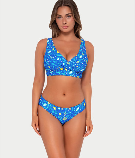 Printed Elsie Underwire Wrap Bikini Top: Pineapple Grove