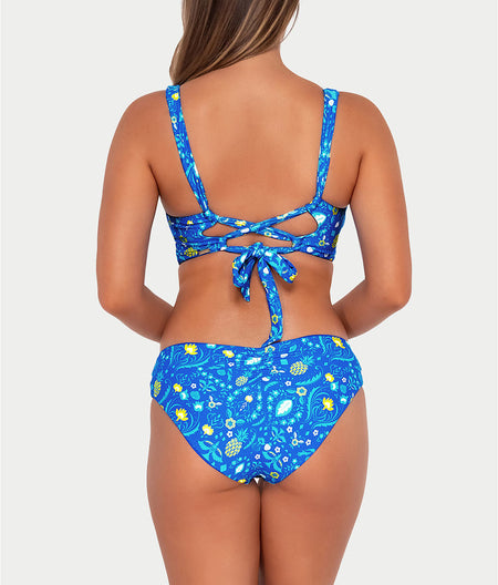 Printed Elsie Underwire Wrap Bikini Top: Pineapple Grove