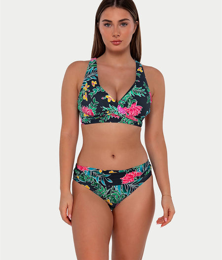 Printed Elsie Underwire Wrap Bikini Top: Twilight Blooms