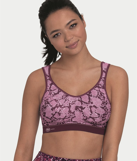 High Impact Wire-Free Sports Bra: Rose Berry