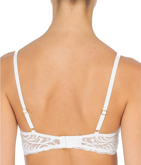 Feathers Plunge Bra: White