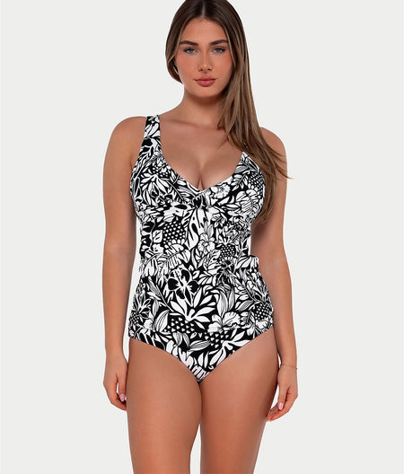 Printed Elsie Underwire Wrap Tankini Top