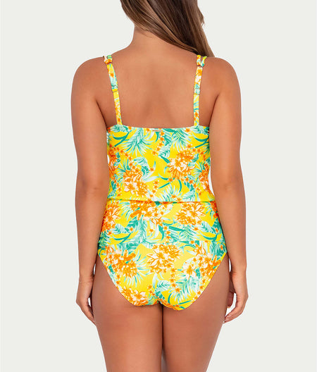 Printed Taylor Underwire Tankini Top: Golden Tropics Rib