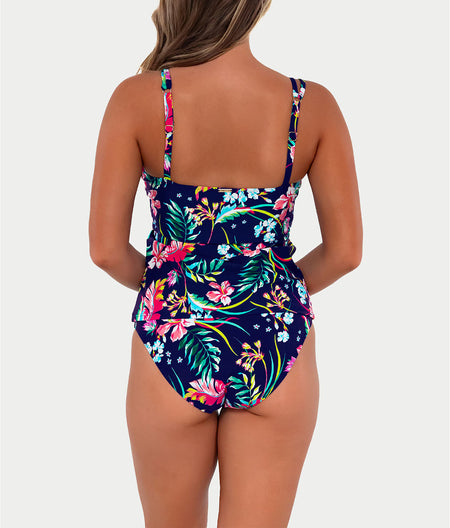 Printed Taylor Underwire Tankini Top: Island Getaway