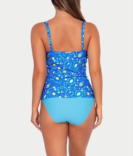 Printed Taylor Underwire Tankini Top: Pineapple Grove