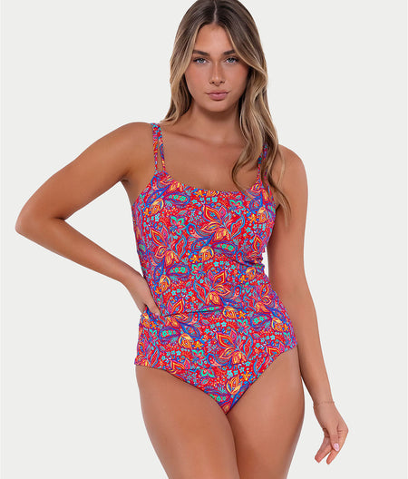 Printed Taylor Underwire Tankini Top: Rue Paisley