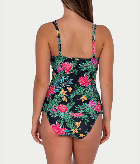 Printed Taylor Underwire Tankini Top: Twilight Blooms