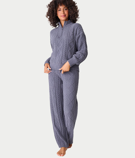 Cable Crew Knit Lounge Set