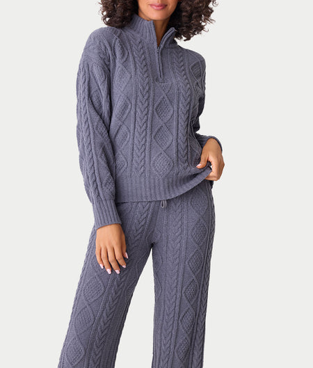 Cable Crew Knit Lounge Set